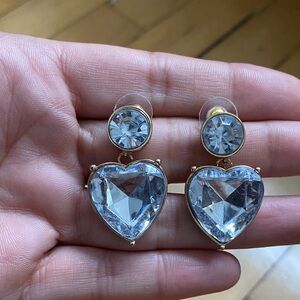 Heart Shaped Rhinestone Earrings